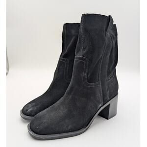 Steve Madden Romney Ankle Boots Square Toe Women's Black Size US6 EU36.5